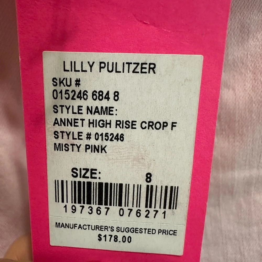 Lilly Pulitzer NWT Annet Crop Flare Jeans in Misty Pink Size 8. - Picture 5 of 6